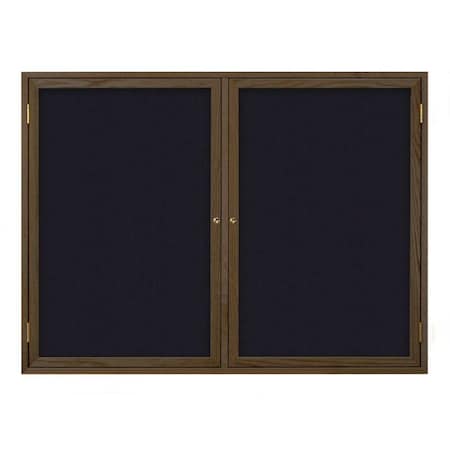 United Visual Products Open Faced Traditional Rounded Corkboard UV643ARC-BLACK-DBURGU